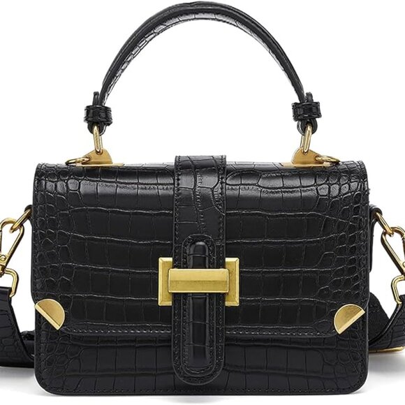 NWT LL LOPPOP Women's Small Classy Crossbody Purse Top Handle Black - Picture 4 of 4